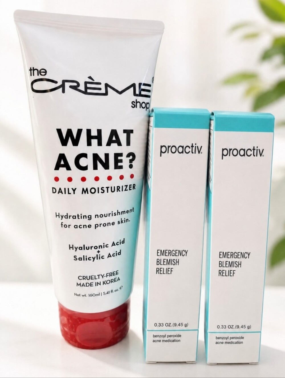 Proactiv Emergency Blemish Relief (2 Tubes) + Crème Shop What Acne Skincare NWT